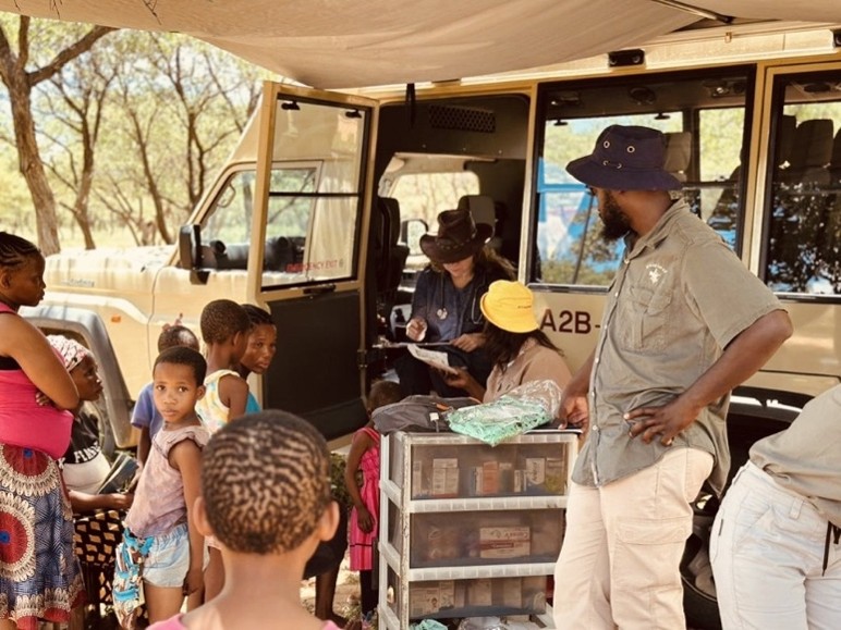 Outreach clinic set up in the clinic bus