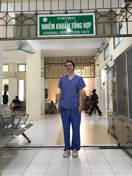 Antonia-Olivia Roberts at the General Infections Unit at Bach Mai Hospital in Hanoi, Vietnam