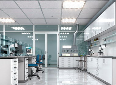 Interior of laboratory workplace