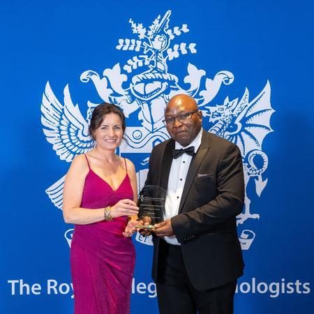 Winners of the 2025 RCPath Achievement Awards in front of the RCPath banner