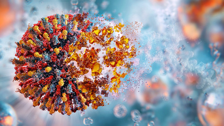 mRNA vaccine interacting with virus
