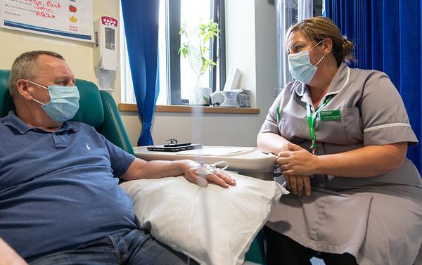 Patient receiving treatment at the Royal Oldham Hospital