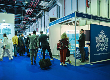 RCPath staff at a stall at the 2023 Medlab conference