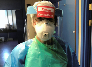 Kathryn Ryan in full PPE during COVID