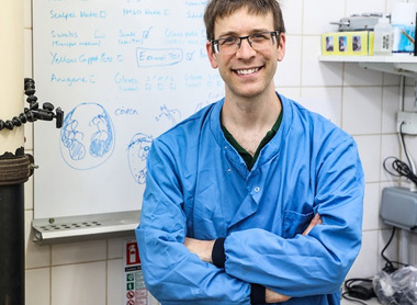 A Wildlife Veterinary Pathologist in a laboratory at the Zoological Society of London