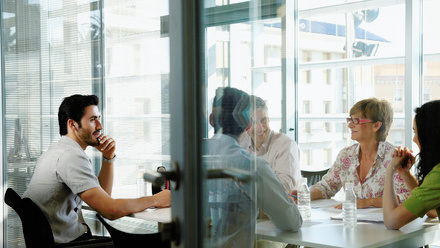Group meeting in boardroom