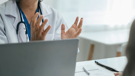 Doctor and patient in discussion