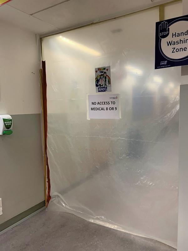 Inside a ward at the hospital where Jenny Vidler worked in 2020