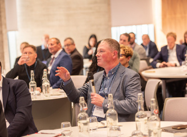 Audience member asking questions at the 2024 Industry Leaders Forum event