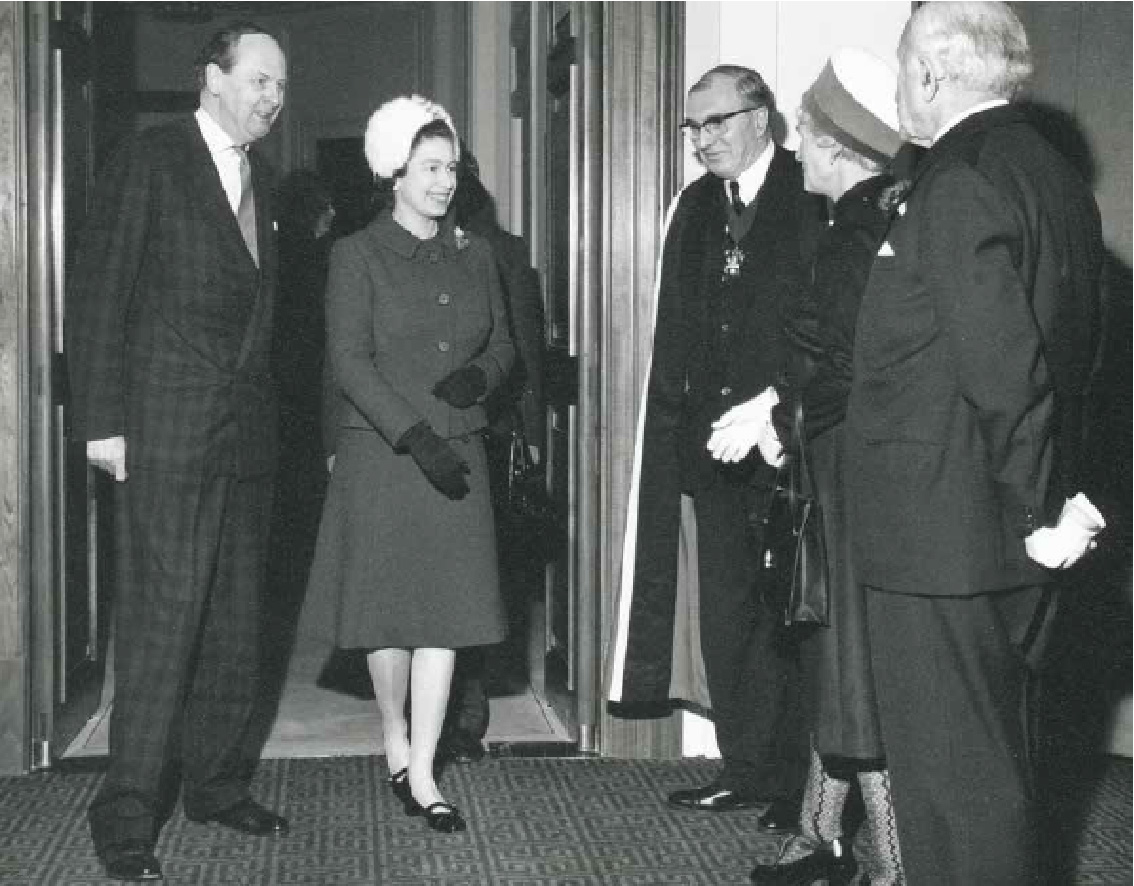 The Late Queen visiting the College at 2 Carlton Terrace