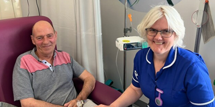John with Jane Aston, bispecific nurse specialist