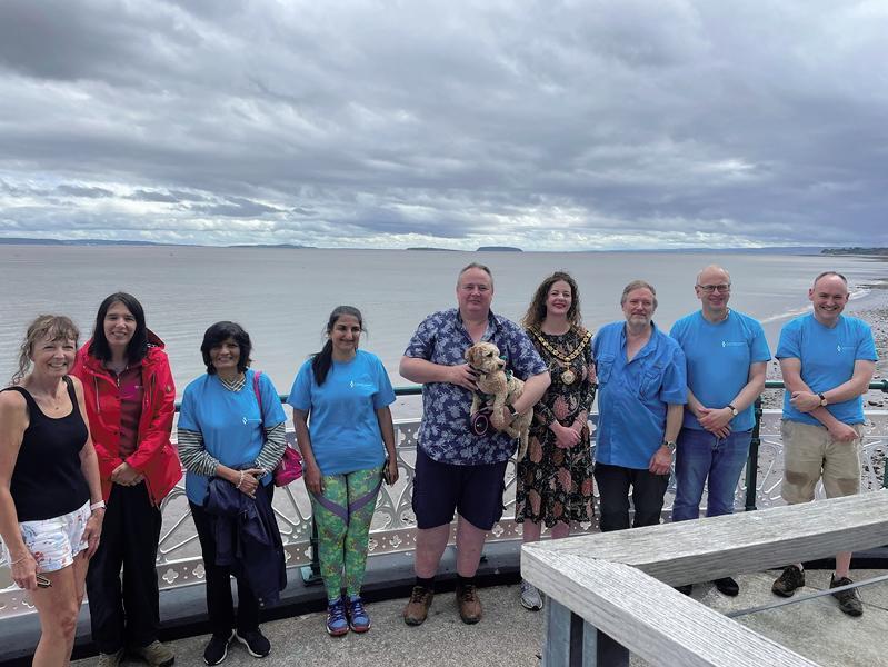 Professor Mike Osborn attending the Welsh Coastal Walk as part of the College's Diamond Jubilee celebrations.