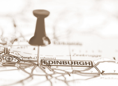 Edinburgh pinned on a map