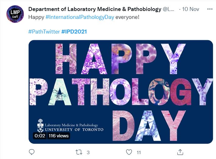 X post celebrating International Pathology Day 2021