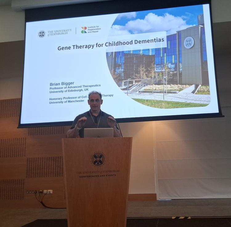 Professor Bigger presented on gene therapies for childhood dementias