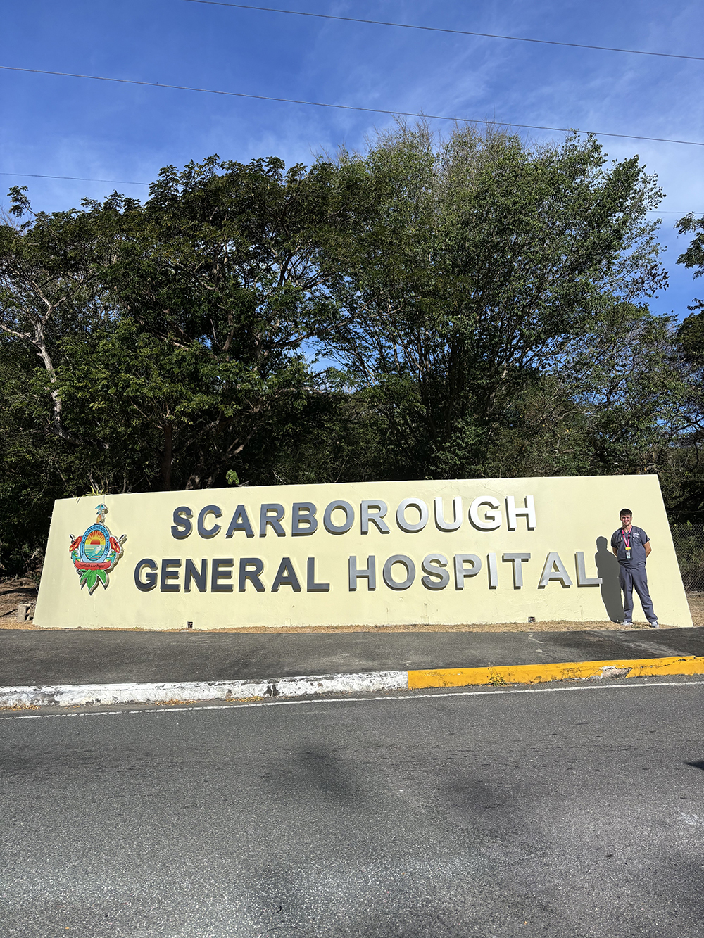 Adam Moore outside Scarborough General Hospital.