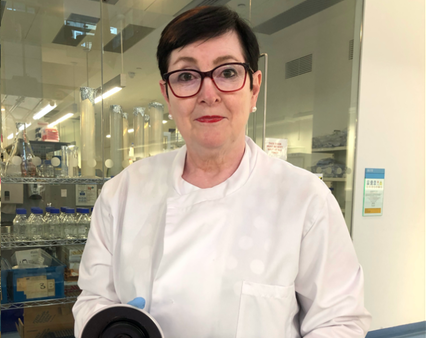 Professor Jo Martin in the laboratory during a clinical trial comparing COVID testing methods