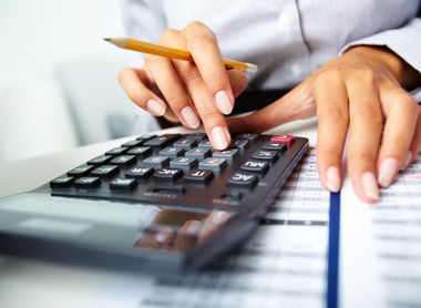 Person using a calculator