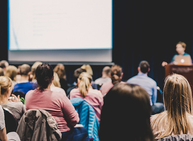 Audience listening at a lecture